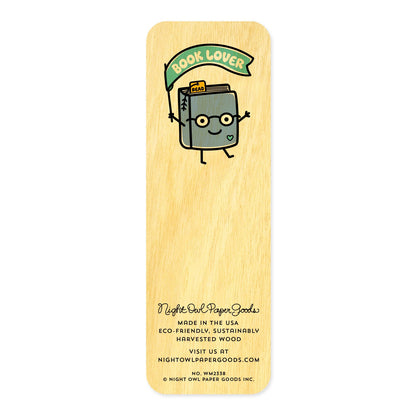 Book Lover Book Buddies Wood Mini Bookmark + Pin Gift Set