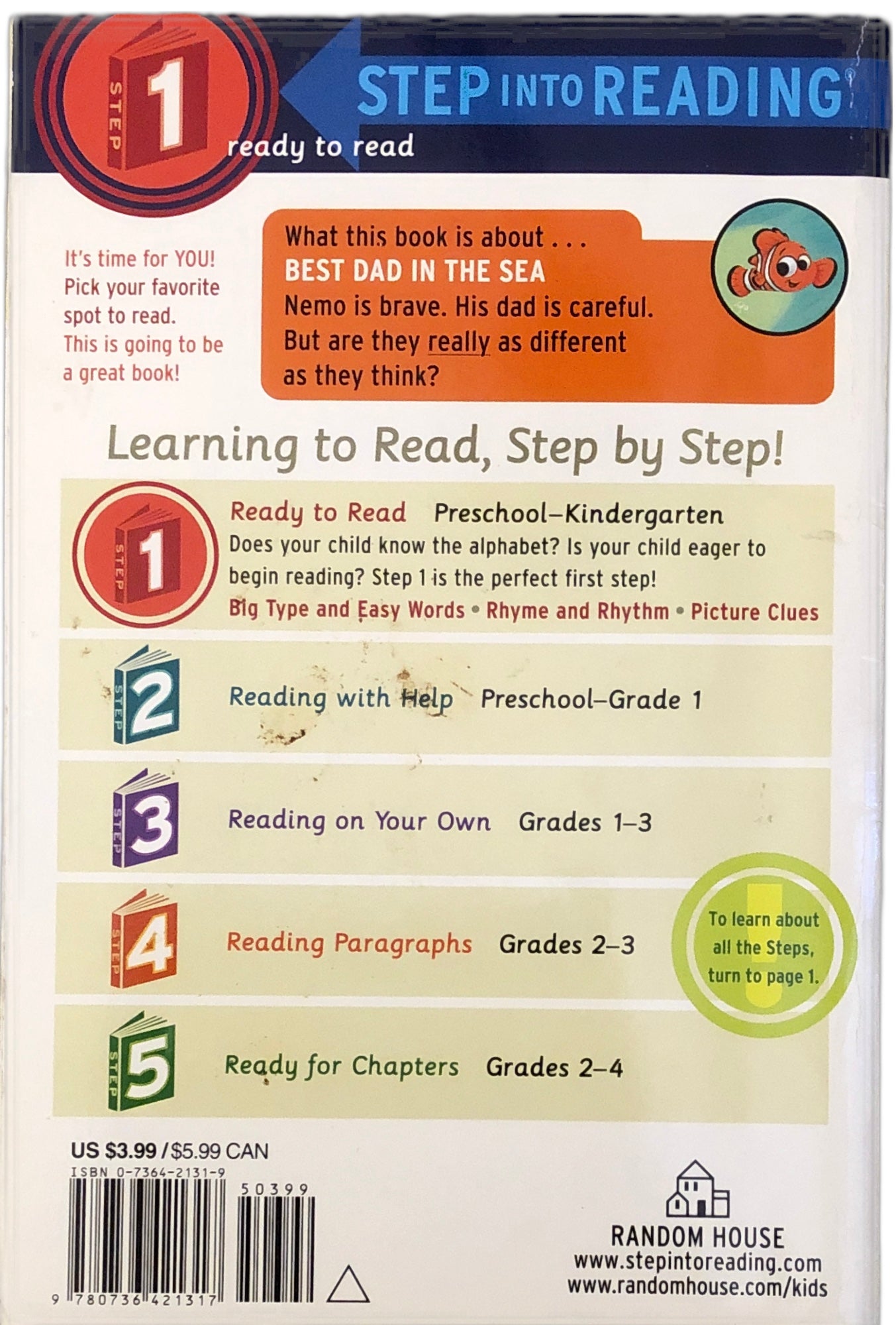 Best Dad in the Sea (Finding Nemo Step into Reading, Step 1) by Amy J. Tyler