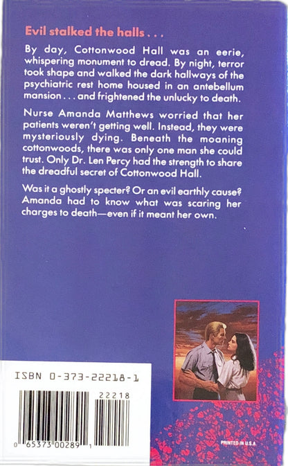 Darkness at Cottonwood Hall (Harlequin Intrigue, No 218) by Madelyn Sanders