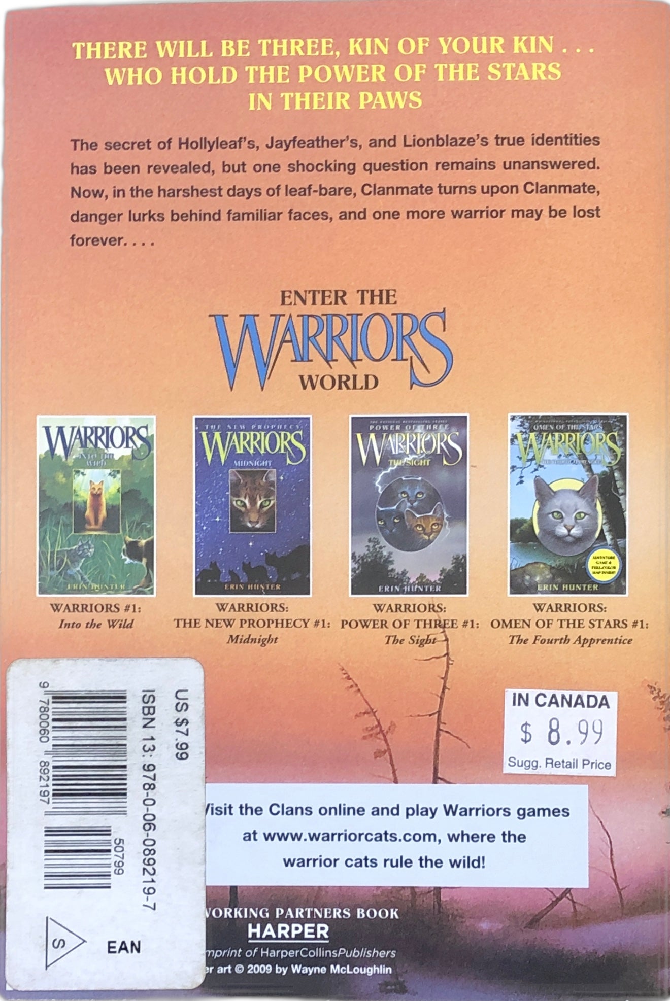 Warriors: Power of Three Collection by Erin Hunter 6 Books