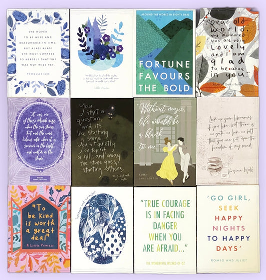 Set of Twelve Classic Book Quote Postcards (12)