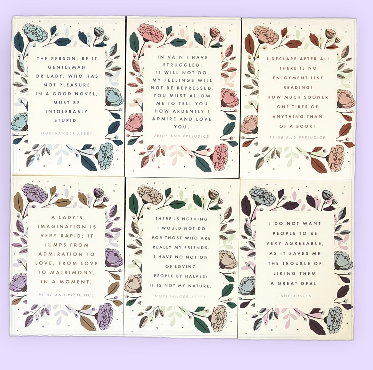Jane Austen Quotes Postcard Set (6)